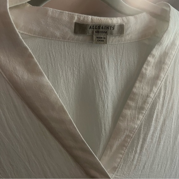 ALL SAINTS Avee White Sleeveless Top Tunic Sz M - Picture 3 of 7
